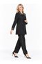 Beadwork Detailed Sleeves and Collar Trim Modal Spandex Blended Double Suit - 3