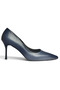 Z676050009 Navy Blue Thin Heeled Women's Stiletto Shoes - 5
