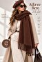 Women's 2-Piece Set Brown Scarf and Painter's Beret Set, Winter Gift, Valentine's Day Gift