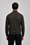 Men's Striped Regular Dark Brown Half-Zip Sweatshirt - 6