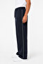 Men's Baggy Navy Blue Sweatpants Winter Style with Side Piping and Zipper Pockets - 4
