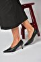 Z676026009 Black Knitted Model Thin Heeled Women's Stiletto Shoes - 2