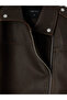 Lcw Vision Brown Biker Collar Women's Leather Look Jacket - 8