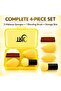 TRIO Beauty Blender Box Makeup Sponge and Brush Set Includes Storage Box, 4-Piece Set - 2