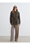 Lcw vision brown patterned women's check shirt jacket - 2