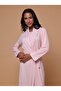 New Season Pink Shawl Collar Breastfeeding Feature Full Length Special Design Long Sleeve Maternity Nightgown Set