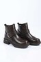 Laceless Zippered Genuine Leather Belt Buckle Detailed Casual Boots 347-7615 Women's Boots - 6
