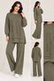 Tencel Tunic and Trousers Set with Contrast Beading Detail - 6