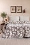 Double-Sided, Jacquard Patterned, 5-Layer, Padded Muslin Bedspread, Blanket, Multi-Purpose Quilt (220 X 240 cm) - Sakura - 2