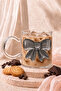 Premium Black Bowknot Detailed 380 ml Borosilicate Glass Mug – Heat Resistant Coffee and Tea Cup - 4