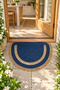 Handmade Natural Textured Half Moon Braided Door Mat Bohemian Decorative Design