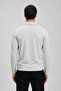 Men's Seasonal Comfortable Gray Polo Collar Zippered Sweatshirt - 5