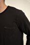 Men's Black 100% Cotton Long Sleeve Pajama Set, Crew Neck, Pocket Detail - 5