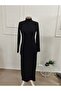 Women's long sleeve turtleneck ruched waist maxi modal dress - 4