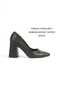 Stiletto Black Leather Pointed Toe Covered Heel 9 cm Closed Shoes New Season - 2
