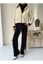 Women's Modal Fabric Hooded Parachute Detailed Top and Bottom Set with Stopper Detail - 8