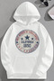 Unisex 3 Thread Cotton White Calif1850 Print Loose Fit Sweatshirt Hoodie