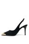 Gold Metal Accessory Detailed High Heeled Shoes Stiletto Black 11 cm - 8