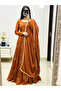Rust Orange Rangoli Silk Floral Printed Anarkali Gown Set - RMD9490 | Rust Orange-Size:L-40-Inches