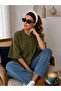 Women's Buttoned Textured Knitwear Poncho Cardigan 26714 - 3