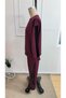 Women's long sleeve crew neck viscose two-piece set with mesh tulle detail: blouse and pants - 6