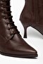 Almada Brown Leather Pointed Toe Women's Heeled Boots - 5