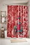 Red Ethnic Elephant Patterned Bathroom Curtain, Shower Curtain, Bathtub Curtain 175X200Cm