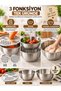 3-Piece Stainless Steel Grater Strainer Kneading Bowl Set 28 cm Multi-Purpose Kitchen Preparation Set - 2