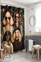 Modern Dog Family Patterned Bathroom Curtain, Shower Curtain, Bathtub Curtain 175X200Cm - 5