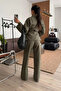 Premium Trend Denim Jeans Tie-Detail Polka Dot Jacket - Wide-Leg Denim Trousers 2-Piece Set - 5