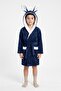 Hooded 100% Cotton Velvet Children's Bathrobe