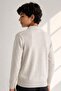 Boy's Zippered Polo Collar Ribbed Knit Sweater Trk11011 - 7
