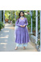 Purple Viscose Cotton Kameez Salwar & Dupatta - ALV2045-Purple-Size:2XL-44-Inches