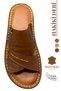Genuine Leather Men's Slippers - Genuine Leather Men's Slippers with Soft Thick Soles 3D Tan - 4