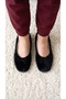 Women's Black Rabbit Fur Bowknot Casual Ballerinas 1 cm Byndtav01 - 6