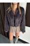Premium Faux Fur Jacket Without Collar - 3