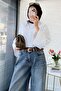 Premium Side-Stitched Palazzo Jean Trousers - Blue - 6