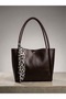 Women's Bitter Brown Multi-Compartment Zippered Faux Leather Shoulder Bag with Scarf Gift Bag - 4