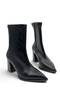 Non-Slip Sole Zipper Detailed Thick Heeled Stretch Women's Boots Black 9 cm - 4