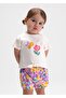 Baby Girl Combed Cotton Shorts Set with 2 T-Shirts Lilac - 7