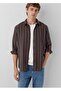 Striped 100% Cotton Regular Fit Men's Shirt.