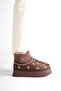 Women's Bitter Brown Embroidered 5cm Thick Sole Casual Winter Boots - 5