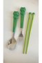 Cute Animals Chopstick Fork Spoon Set School Lunchbox Set of 3 Steel Food Grade Material Panda Frog Bear