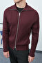 Hair Braid Burgundy Wide Collar Double Zipper Premium Cardigan