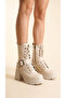 Side Zipper, Lace-Up, High Sole, Front Belt Detail, Women's Long Boots - 3
