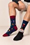 Wine Themed Patterned Unisex Socks - – Asymmetrical Wine Design 🍷 - 4