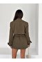 Eyelet Buttoned Belted Trench Jacket - 8