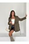 Eyelet Buttoned Belted Trench Jacket - 2