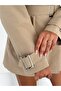 Eyelet Buttoned Belted Trench Jacket - 7