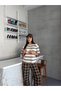 Women's Striped Short Sleeve Knitwear Sweater Viscose Woven Soft Knit Seasonal Blouse - 3